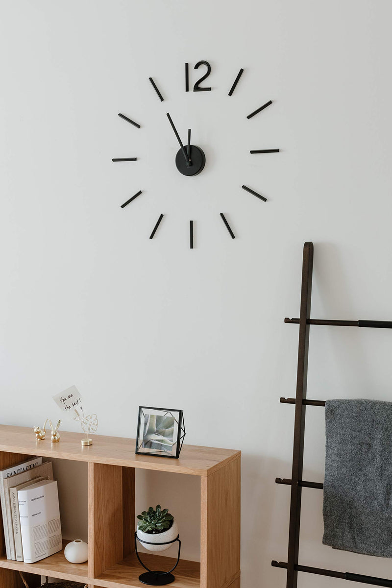 NewNest Australia - Umbra 1005400-040 Blink Wall Clock Black - Easy to Paste Wall Sticker Numbers, Frameless Large Decorative Wall Clock, Simple Indicators, Minimalist, Black,39.25 Inch L x 39.25 Inch W x 1.38 Inch H 