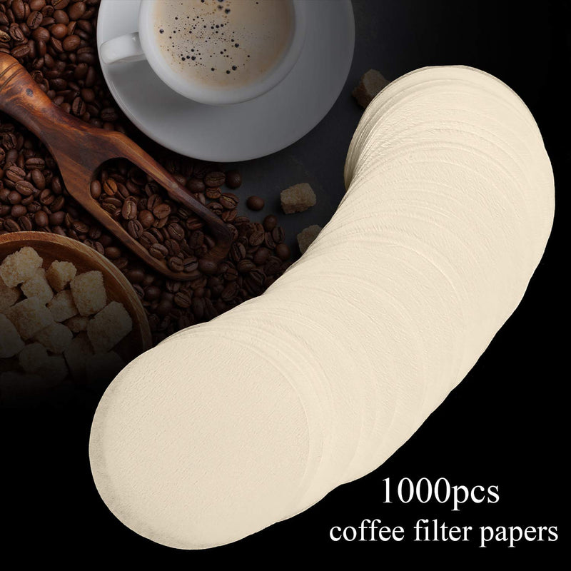 Replacement Paper Filters Paper Coffee Filter Round Coffee Maker Filters Compatible with Aerobie Aeropress Coffee and Espresso Makers (Unbleached, 1000 Pieces) Unbleached - NewNest Australia