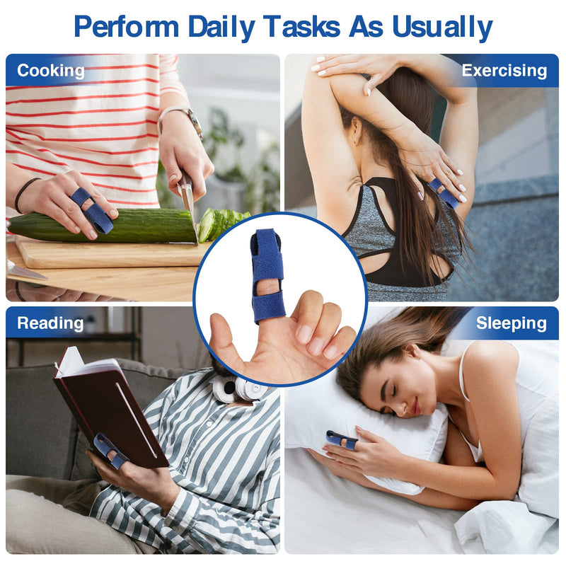 Echify Upgraded Finger Splints - 2Pcs Full Coverage Finger Protector Mallet Finger Support Brace Trigger Finger Splint Finger Straightener for Arthritis & Broken Knuckle Immobilization - NewNest Australia
