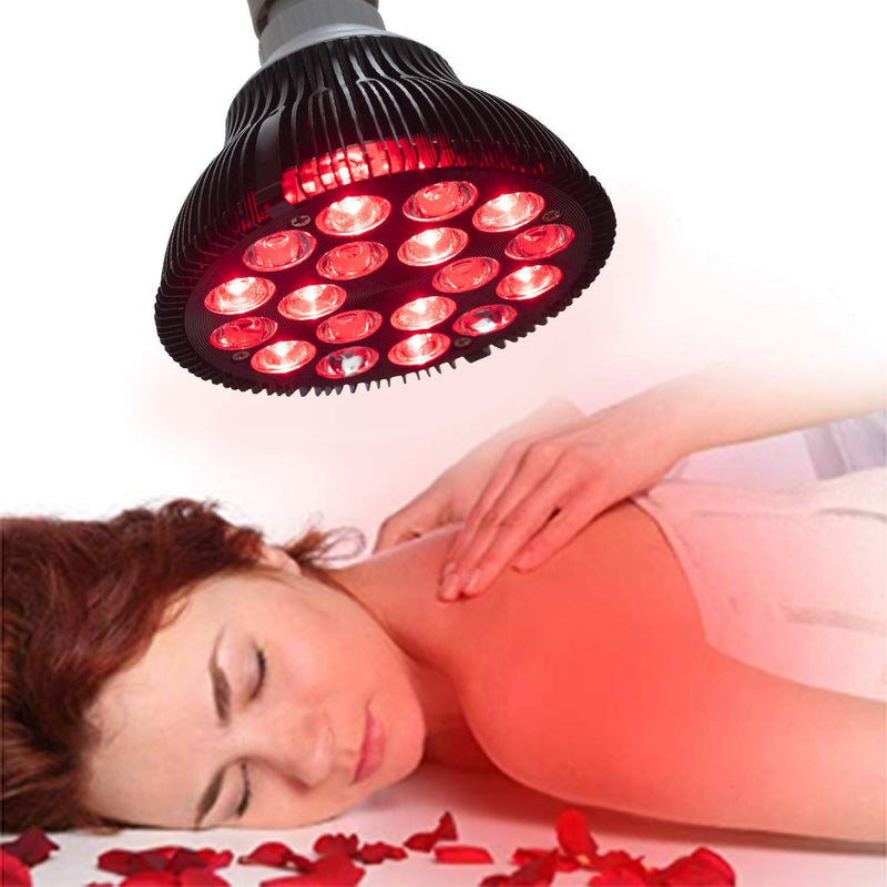 Wolezek Red Light Therapy, 18 LEDs Red Light Therapy Bulb with 660nm Red and 850nm Near-Infrared Combo Wavelength, Infrared Light Therapy Lamp Device for Skin Care Pain Relief - NewNest Australia