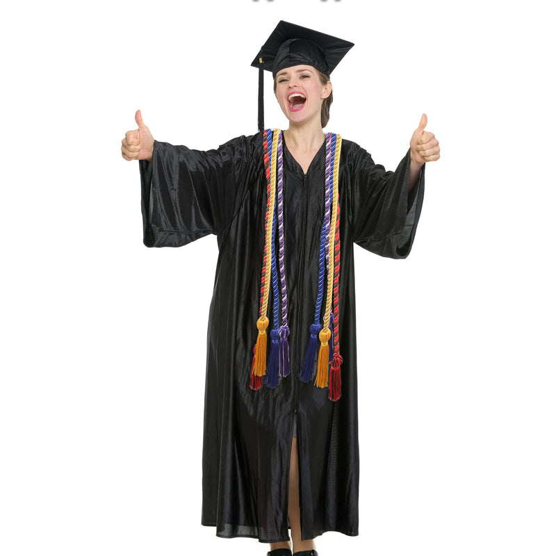Trounistro 8 Pieces Graduation Cords Yarn Honor Cords with Tassel for College Graduation Students (Black) Black - NewNest Australia