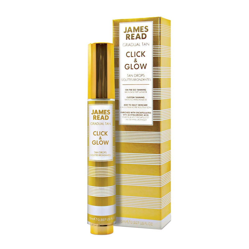 James Read Gradual Tan - Click & Glow Tan Drops 15ml, On-the-Go, Daily, Custom Tanning Booster & Extender, Easy to apply, Travel friendly, Vitamin E, Aloe Vera, Hyaluronic Acid, For all skin tones - NewNest Australia