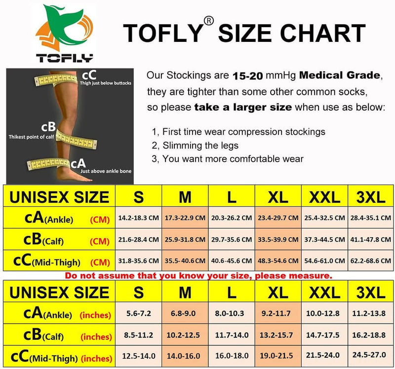 TOFLY® Thigh High Compression Stockings Opaque, 1 Pair, Firm Support 20-30 mmHg Gradient Compression with Silicone Band, Footless Compression Sleeves, Treatment Swelling, Varicose Veins, Edema. S 15-20mmhg Beige - NewNest Australia