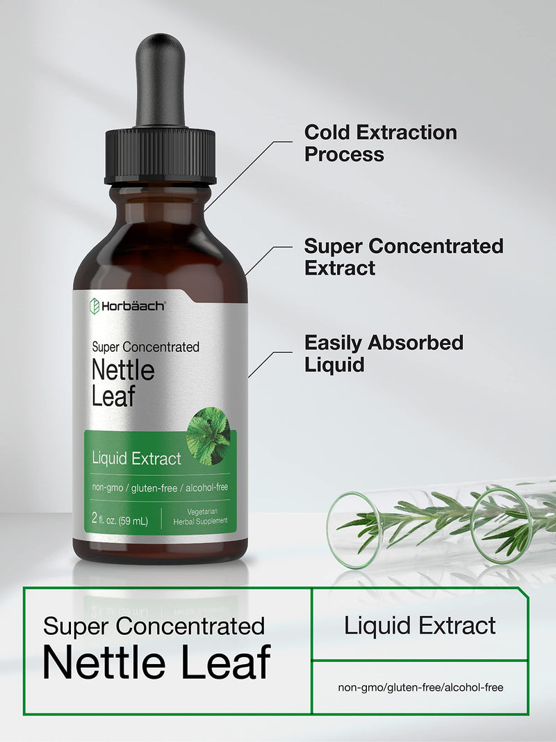 Stinging Nettle Leaf Extract | 2 oz | Alcohol Free Liquid | Vegetarian, Non-GMO, Gluten Free Tincture | by Horbaach - NewNest Australia