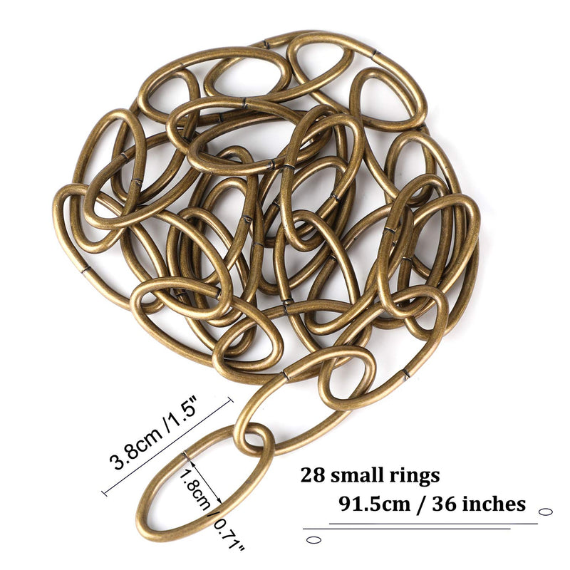 NewNest Australia - OOTSR Metal Ceiling Hook, Heavy Duty Ceiling Hook and Chain Extension for Hanging Plants/Chandeliers/Clothes/Indoor & Outdoor Use, Antique Brass Color, 36 inches Chain 