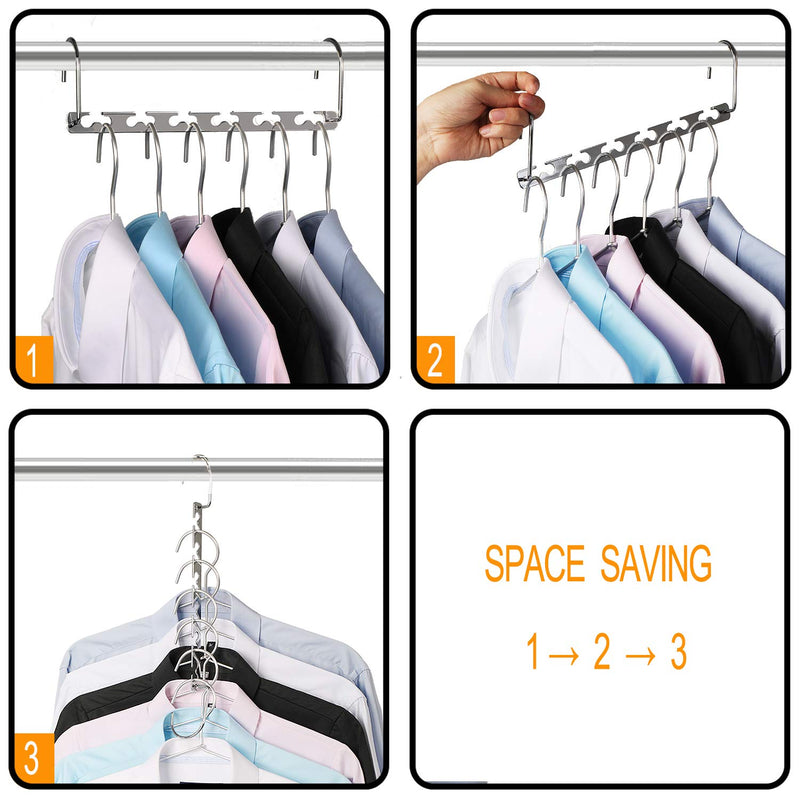 NewNest Australia - Giftol Space Saving Hangers Metal Hanger Magic Cascading Hanger Closet Clothes Organizer(4 Pack) 4 Pack 