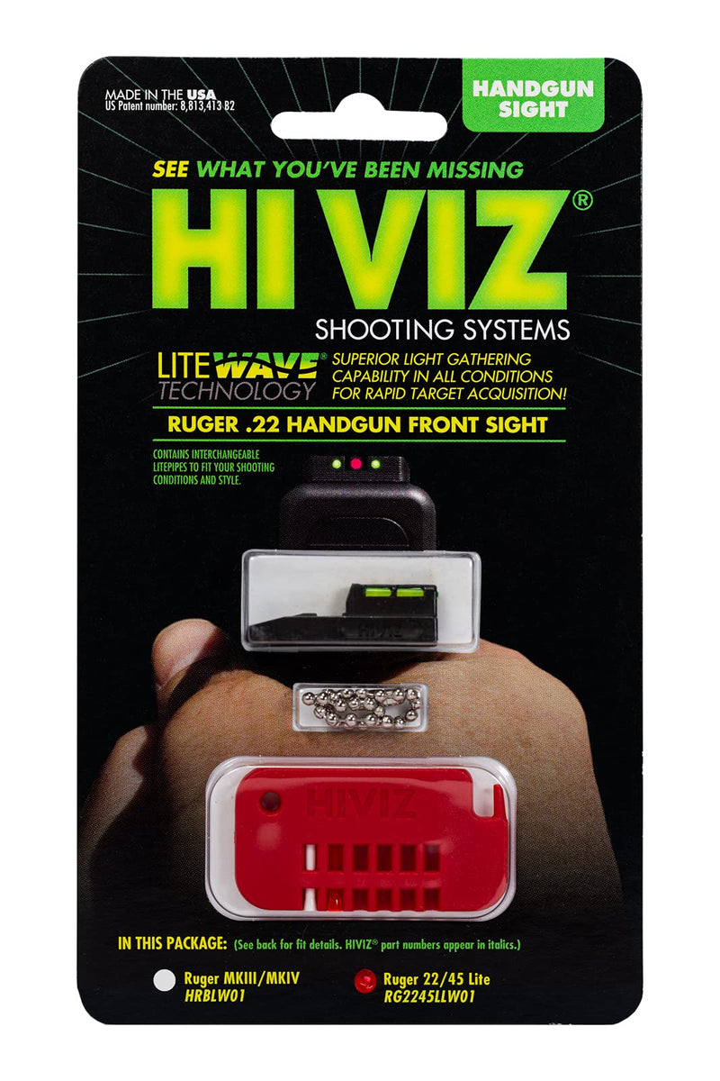 HIVIZ RG2245LLW01 Interchangeable Front Handgun Sight for Ruger 22/45 Lite Model - NewNest Australia
