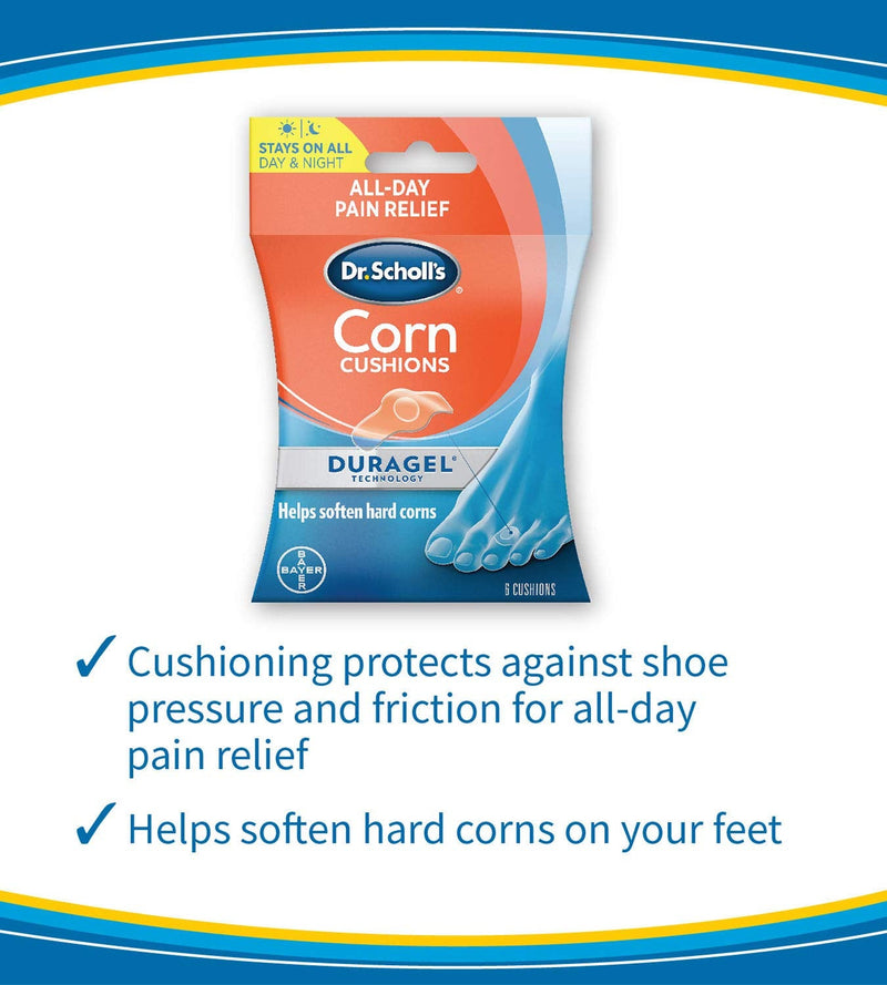 Dr. Scholl's CORN CUSHION with Duragel Technology 6ct Cushioning Protection against Shoe Pressure and Friction that Fits Easily In Any Shoe for Immediate and All-Day Pain Relief Packaging May Vary - NewNest Australia