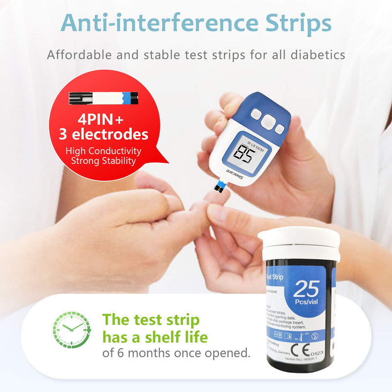 sinocare Diabete Blood Glucose Test Strips x 100 & Diabetes Lancets x 100, Safe AQ Angel Test Strips, Blood Sugar Test Strips for Safe AQ Angel Only Test strips & Lancets * 100 - NewNest Australia