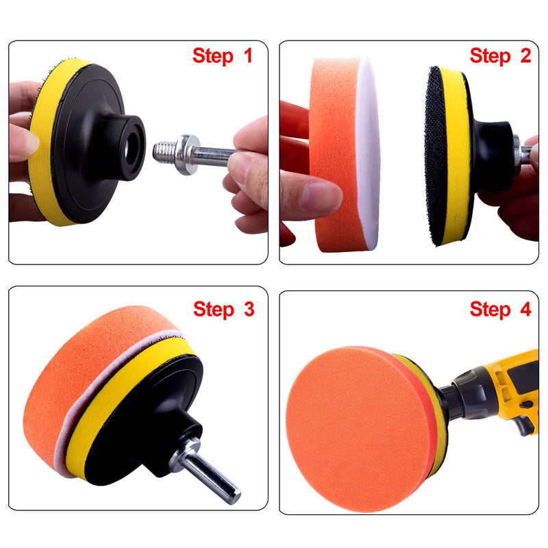 SIQUK 9 Pieces Car Polishing Pad Kit 7 Inch Buffing Pads Foam Polish Pads Car Polisher Attachment for Drill - NewNest Australia