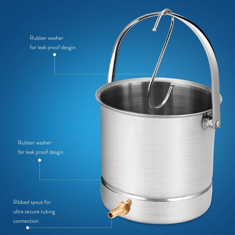 Smokitcen Coffee Enema Bucket Kit Stainless Steel 2 Quart Capacity for Cleansing Detox Enemas - NewNest Australia