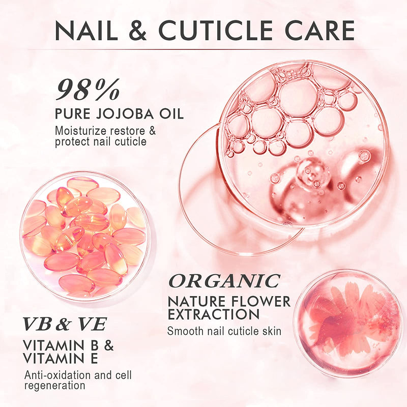 Gelike Nail Cuticle Oil Organic Vitamin E Vitamin B Essential Oil Soothe Moisturize Moisturising Dry Nails Cuticles Oils Treatment Pen Nail Care Repair Growth Oils 15ml/Bottle - NewNest Australia