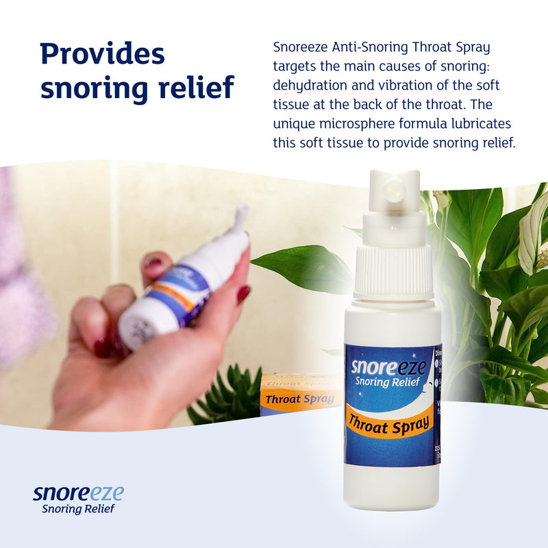 Snoreeze Anti-Snoring Throat Spray - Effective Snoring Aids for Men & Women - Fast Acting Lubricating Thermo Gel - Snore Stopper to Use with Mobile App - 23,5ml, 50 Nights Use Throat Spray (1 Pack) - NewNest Australia