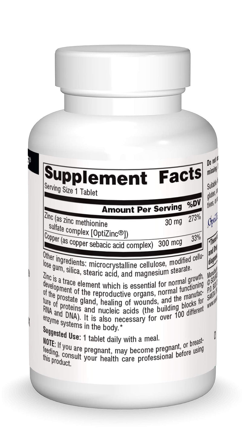 Source Naturals OptiZinc Zinc Methionine Sulfate Complex & Dietary Supplement - 60 Tablets 60 Count (Pack of 1) - NewNest Australia