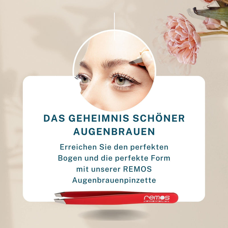 Remos Eyebrow Tweezers Made Of Stainless Steel - Red Tweezers Remove The Finest And Shortest Hairs - Suitable For Eyebrows, Beards And Hair - High Quality Red - NewNest Australia