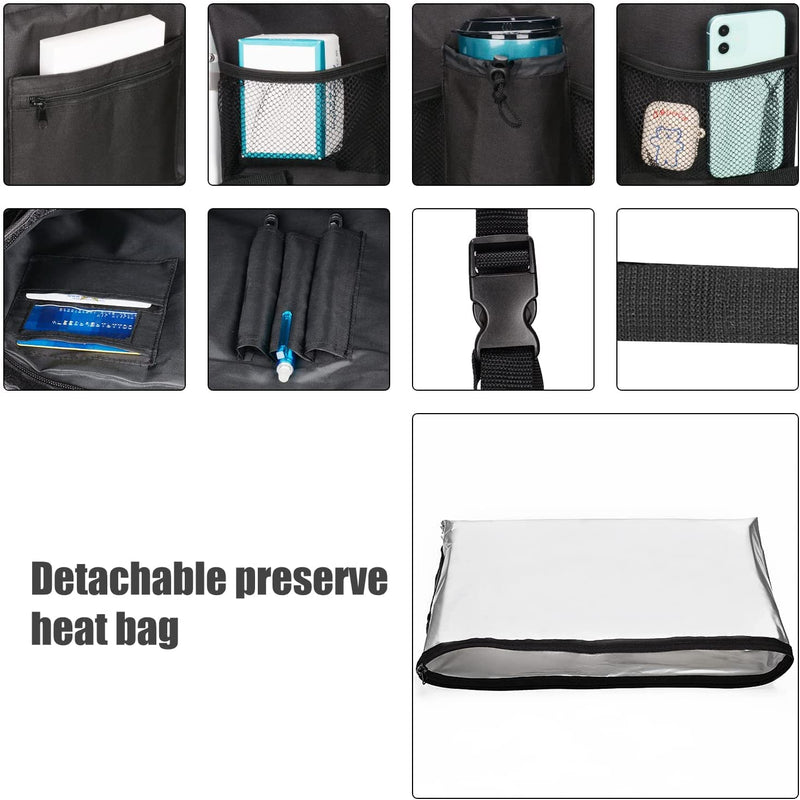 supregear Walking Frame Bag, Foldable Walker Accessories Basket Organizer Pouch Tote with Detachable Preserve Heat Compartment for Walker Rollator Wheelchair Scooters, Easy Access to Zipper Pocket Black - NewNest Australia