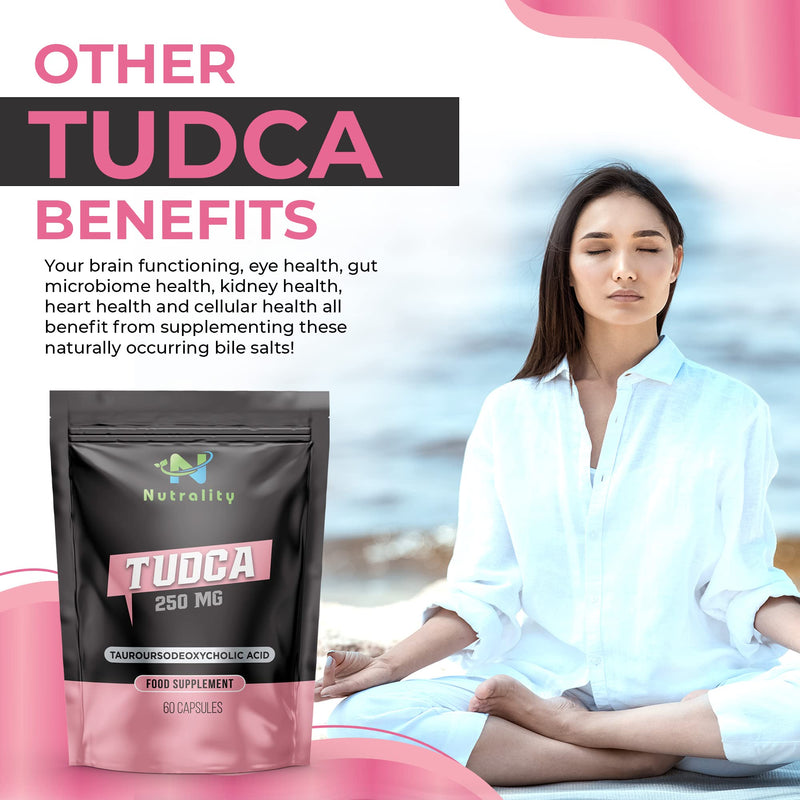 Nutrality Tudca Supplement 250mg - 60-Day Supply Tudca Bile Salts for Liver Cleanse Detox and Repair - Brain Health, Mitochondria Support, Gut Microbiome Booster - Suitable for Vegans & Vegetarians - NewNest Australia