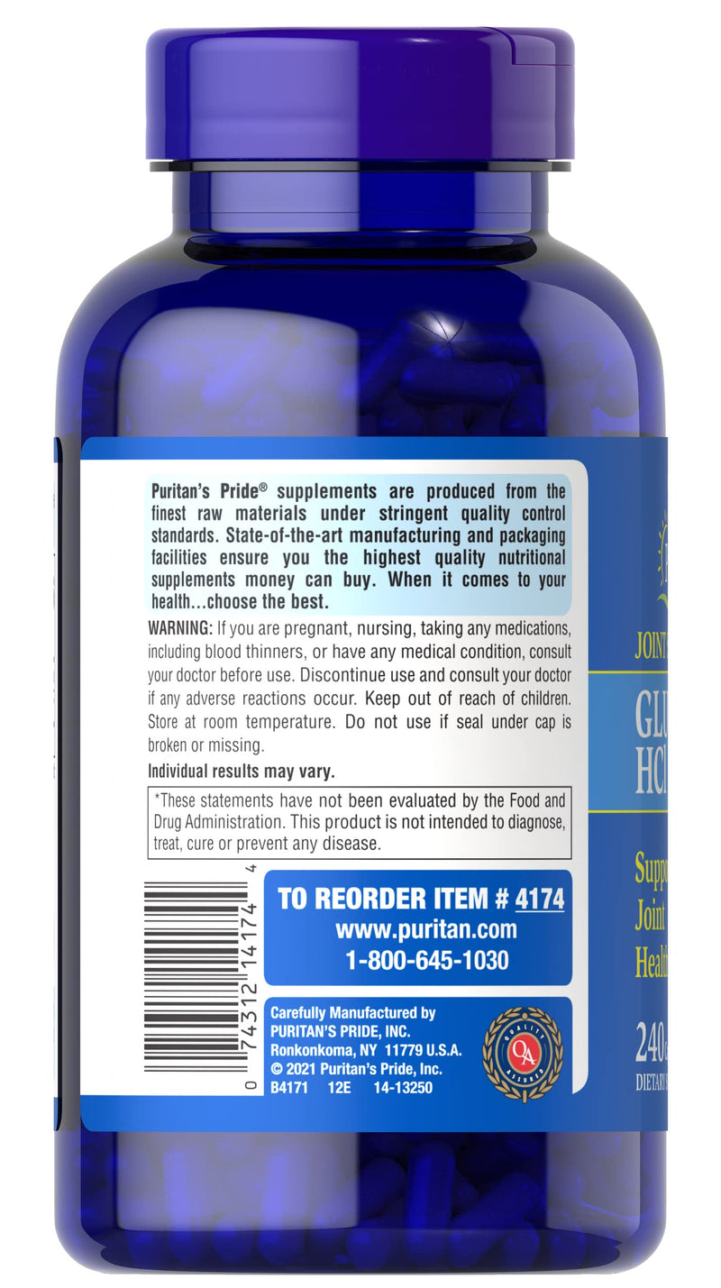 Glucosamine HCI 680 Mg, Ideal Supplement for Joint and Cartilage Health, 240 Count by Puritan's Pride - NewNest Australia