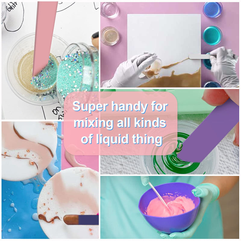 HTVRONT Stir Sticks for Epoxy Resin, 20PCS PVC Mixing Sticks, 4 Colors Reusable Plastic Stirring Sticks for Mixing Resin, Epoxy, Liquid, Paint, Molds, DIY Crafts - NewNest Australia