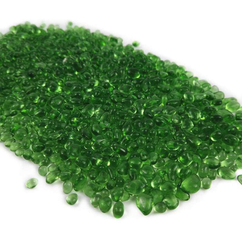 Lustering Decorative Round Flat Glass Beads,Glass Marbles,Glass Pebbles,Vase Filler Beads for Fire Pit Crafts Aquarium Garden Decoration,3-6mm,1-Pound Jar (Light Green) Light Green - NewNest Australia