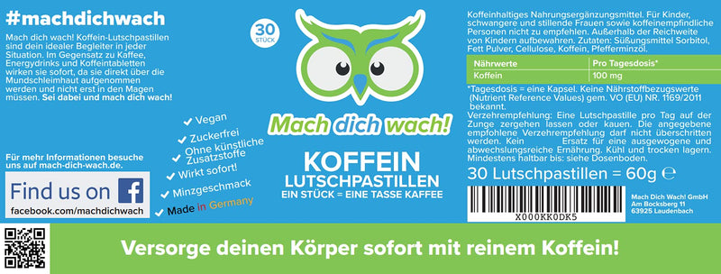 Caffeine Lozenges ‚ Quality From Germany ‚ 100 Mg Caffeine With Immediate Effect ‚ Works Faster Than Caffeine Capsules And Caffeine Tablets ‚ Laboratory Tested ‚ Without Additives ‚ Make Yourself Awake! - NewNest Australia