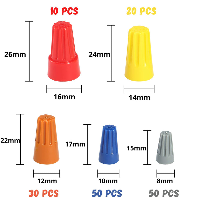 Bates- Wire Nuts, Wire Nuts Assortment,150 pcs, Electrical Wire Connectors, Wire Nuts, Wire Caps, Wire Connectors Twist, Electrical Wire Nuts, Wire Caps Electrical, Electrical Caps for Wires - NewNest Australia