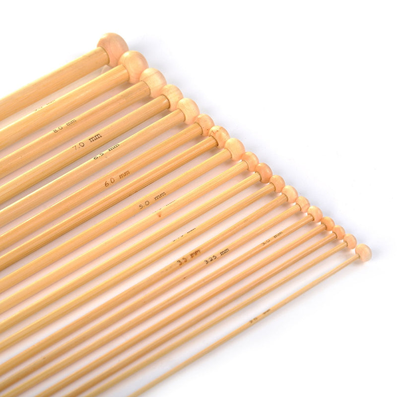 LIHAO 36 PCS Bamboo Knitting Needles Set (18 Sizes From 2.0mm to 10.0mm) - NewNest Australia