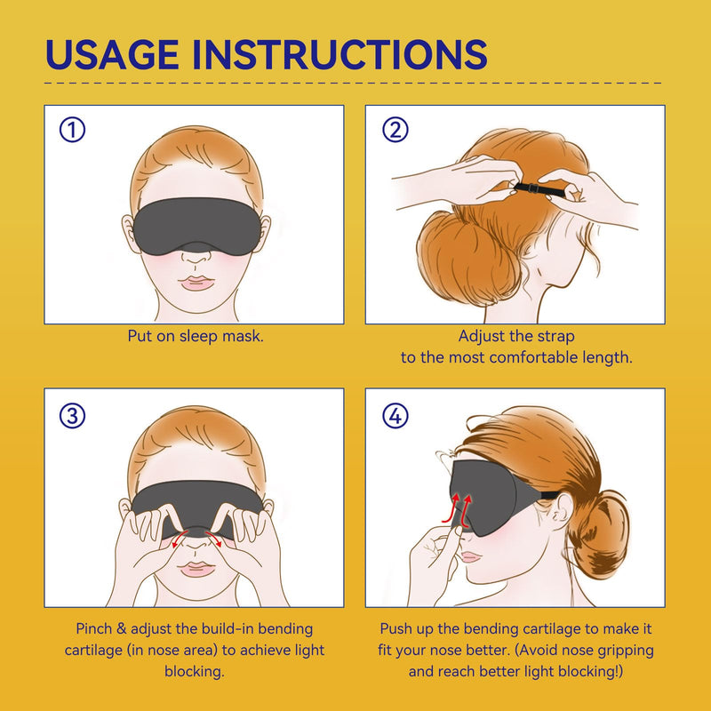 Mavogel Cotton Sleep Eye Mask - Updated Design Light Blocking Sleep Mask, Soft and Comfortable Night Eye Mask for Men Women, Eye Blinder for Travel/Sleeping/Shift Work, Includes Travel Pouch, Black - NewNest Australia