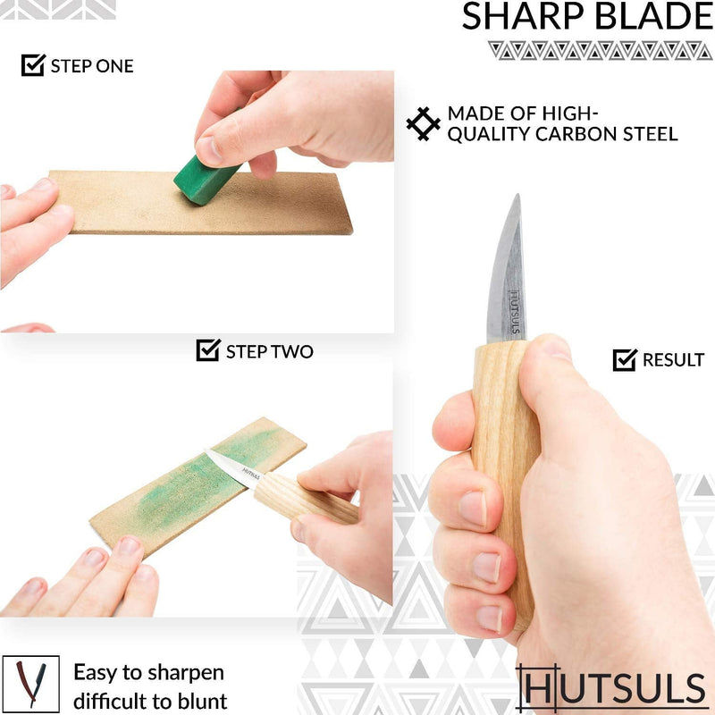Hutsuls Wood Whittling Kit for Beginners - Razor Sharp Wood Carving Knife Set in Beautifully Designed Gift Box, Whittling Knife for Kids and Adults (8 Pieces) - NewNest Australia