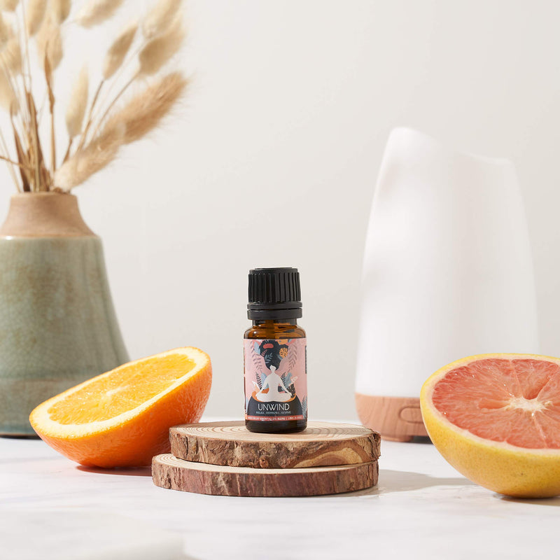 Essential Oil Blend - Calming Stress Relief Oils with Bergamot, Sweet Orange, Ylang Ylang, Pink Grapefruit, Patchouli - Relaxing Herbal Formula for Diffuser Aromatherapy Massage - 10ml (Unwind) De-stress Blend - NewNest Australia