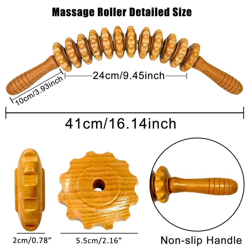 Wooden Fascia Roller, Premium Wooden Massage Roller, Wooden Fascia Stick, Massage Roller, Wooden Fascia Roller, For Muscle Relaxation, Body Shaping, Gua Sha Massage, Anti Cellulite, Beech - NewNest Australia