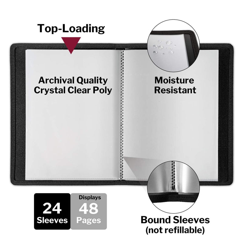 Dunwell Small Picture Book for 4x6" Photos - (Black, 2 Pack), Soft Cover Photo Portfolio Binder, 4 x 6 Scrapbook for Artwork, 24 Pages Hold 48 Pictures, Art Presentation Book for Postcards or Picture Storage, Mini Photo Albums 6x4" Black - NewNest Australia