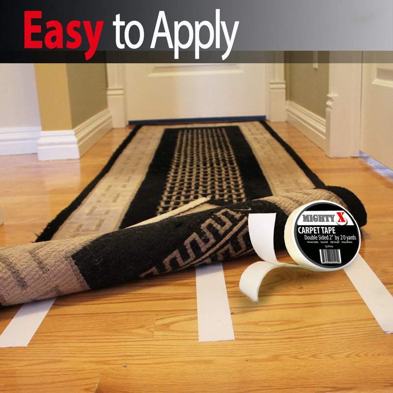 Mighty"X" Indoor Rug/Carpet Tape Double Sided 30 Yards x 2 Inches - Extra Thick - Heavy Duty by iPrimio - NewNest Australia