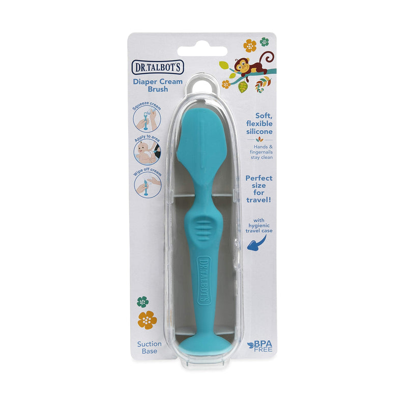 Dr. Talbot's Diaper Cream Soft Silicone Brush With Suction Base & Hygienic Case By, Aqua, Full Size, Blue 1 Count (Pack of 1) - NewNest Australia