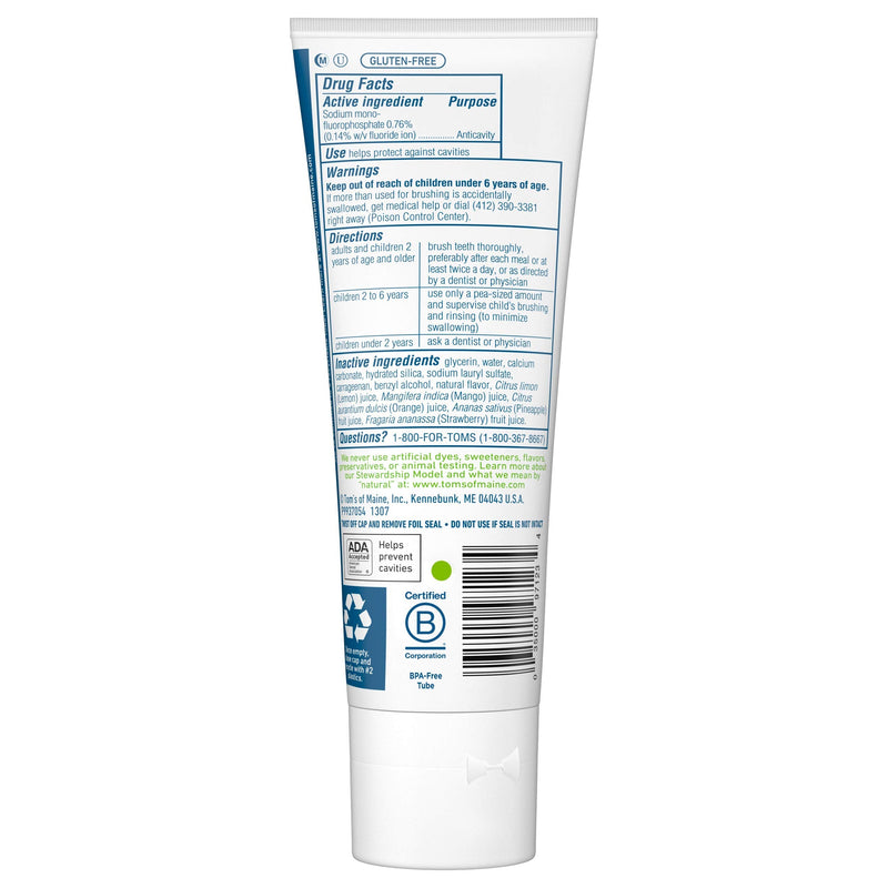 Tom's of Maine ADA Approved Fluoride Children's Toothpaste, Natural Toothpaste, Dye Free, No Artificial Preservatives, Silly Strawberry, 5.1 oz. 3-Pack - NewNest Australia