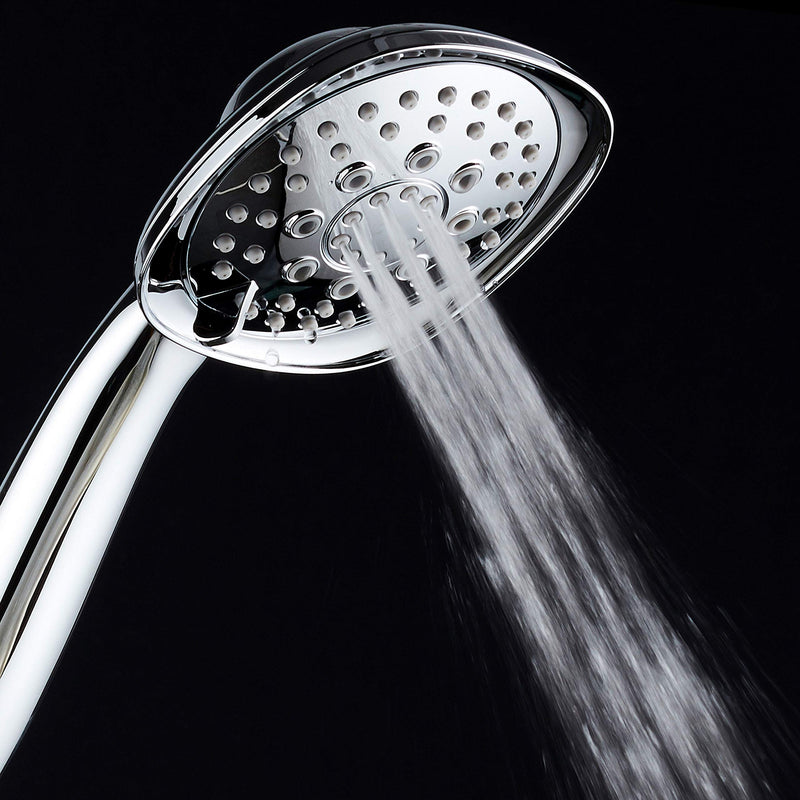 AquaDance, Chrome Luxury Square 6-setting High-Pressure Hand Extra-Long 72" Stainless Steel Hose, Bracket, Solid Brass Fittings, Finish. Premium Handheld Shower Head from Top American - NewNest Australia