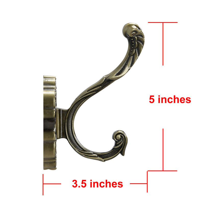 NewNest Australia - SDH Rustic Robe Hooks, Towel Hooks, Wall Mounted, Vintage, Bedroom, Hall Way, Aluminum Alloy, Antique Bronze Anodizing, Pack in 2 Pcs Antique Bronze X 2 Single Hooks 