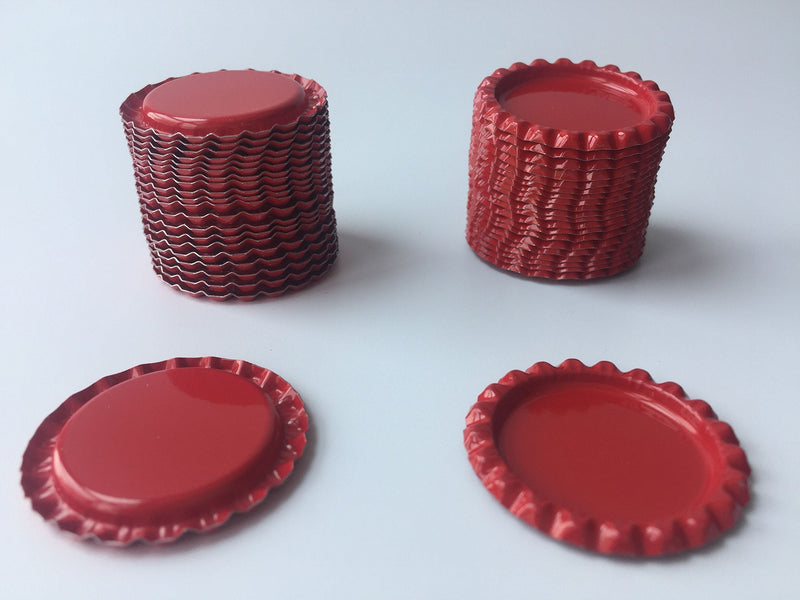 RUTICH 100 PCS Flat Decorative Bottle Cap Craft Bottle Stickers Double Sideds Printed for Hair Bows, DIY Pendants or Craft ScraPbooks(Dark Red) Dark Red - NewNest Australia
