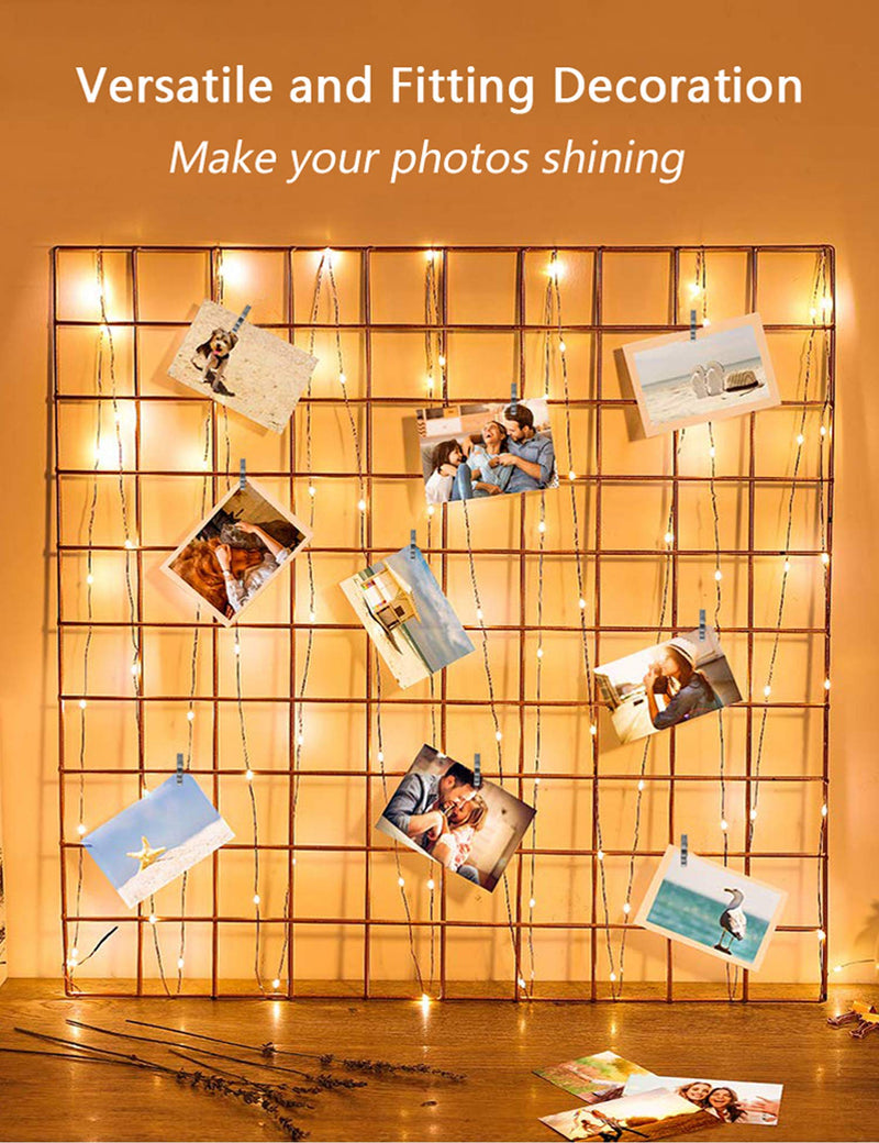 Photo Hanging Clips String, 50 LED Photo Clips String Lights 17ft Photo String Lights with Clips, 8 Modes Fairy Lights with Clips for Pictures, with Remote Function for Photos Pictures Cards Battery Powered - 50led Clips - NewNest Australia