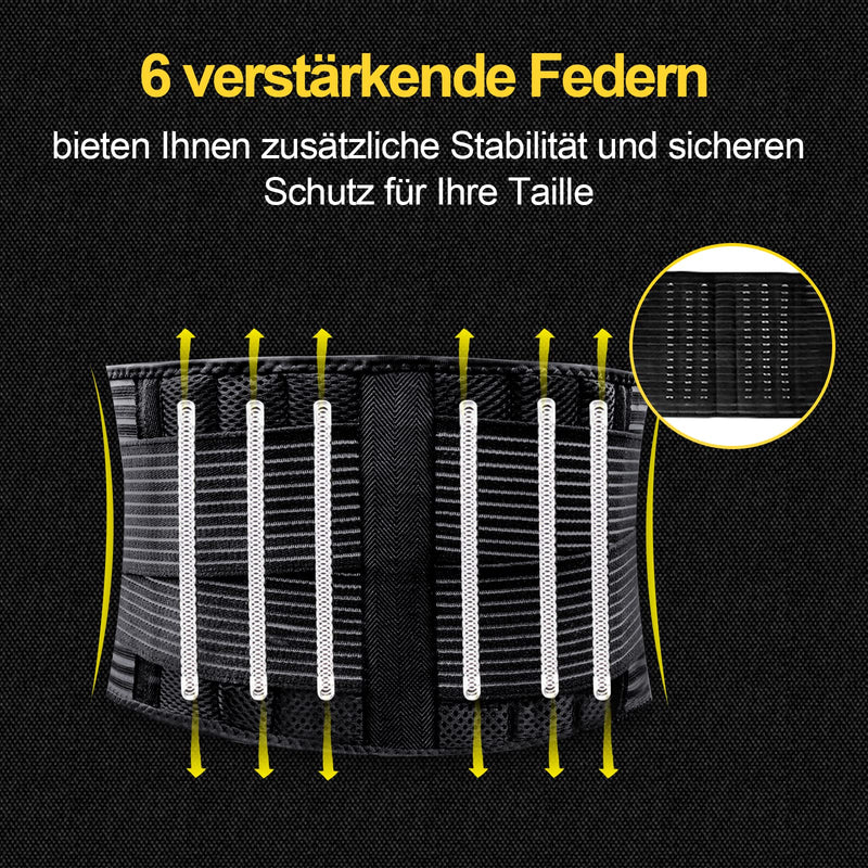 Trilink back bandage back strap for men and women back strap for relieving pain back bandage lumbar vertebra with reinforcement springs and double adjustment straps L - NewNest Australia