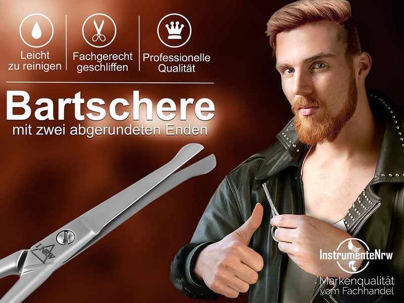 Premium Beard Scissors For Men Hair Scissors Nose Hair Scissors With Rounded Ends And Sharp Cut For Precise Beard Care - Professional Hair Cutting Scissors Made Of Stainless Steel 10.5 Cm With Case - NewNest Australia