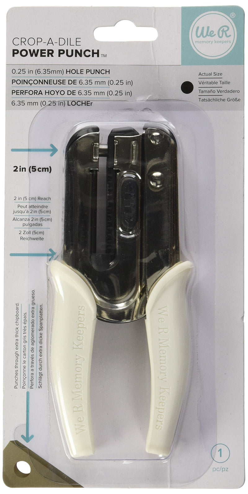 Heavy Duty 1/4 inch Standard Hole Punch – The Crop-A-Dile Power Punch with 2 inch Reach by We R Memory Keepers. Punch Through Paper, Chipboard, Thin Tin, Leather, Plastic, and Fabric, Colors may vary Multicolor - NewNest Australia