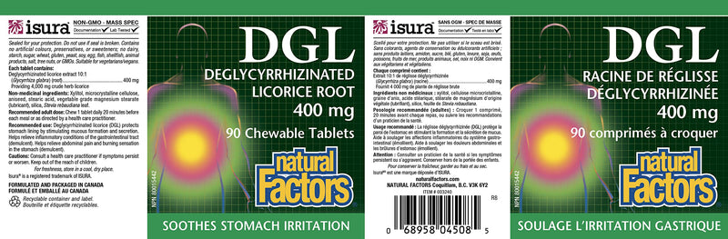 Natural Factors, DGL Licorice Root Extract, Natural Digestive Relief, 90 Chewable Tablets 90 Count (Pack of 1) - NewNest Australia