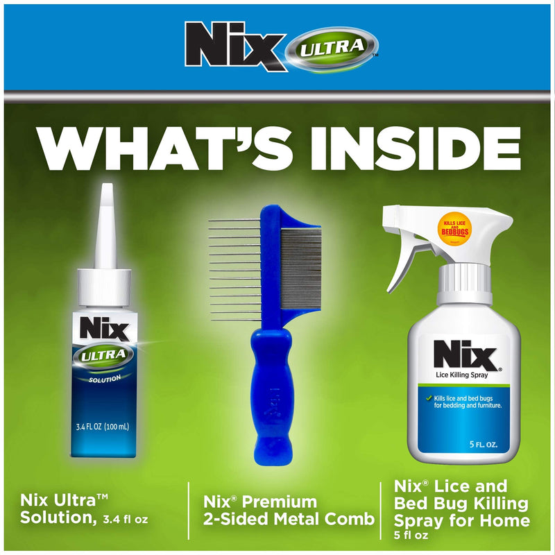 Nix Ultra Lice Removal Kit | Kills Super Lice & Eggs | Includes Lice Removal Comb and Control Spray - NewNest Australia