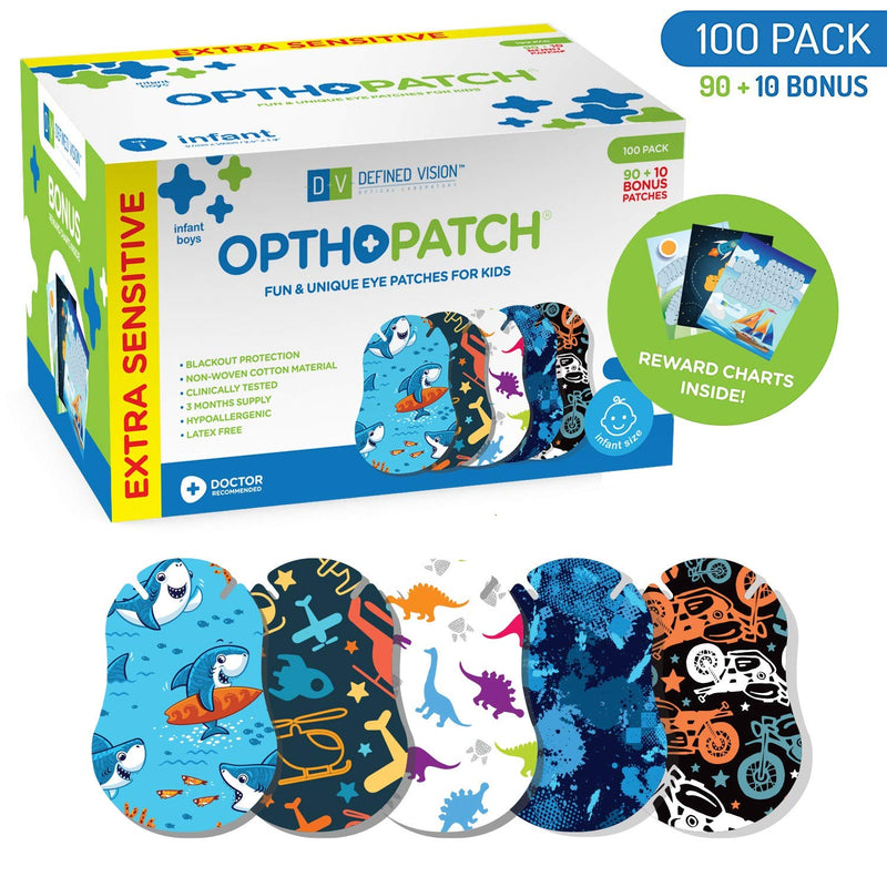 Infants Extra Sensitive Adhesive Eye Patch Boys 100 Pack Series II - NewNest Australia