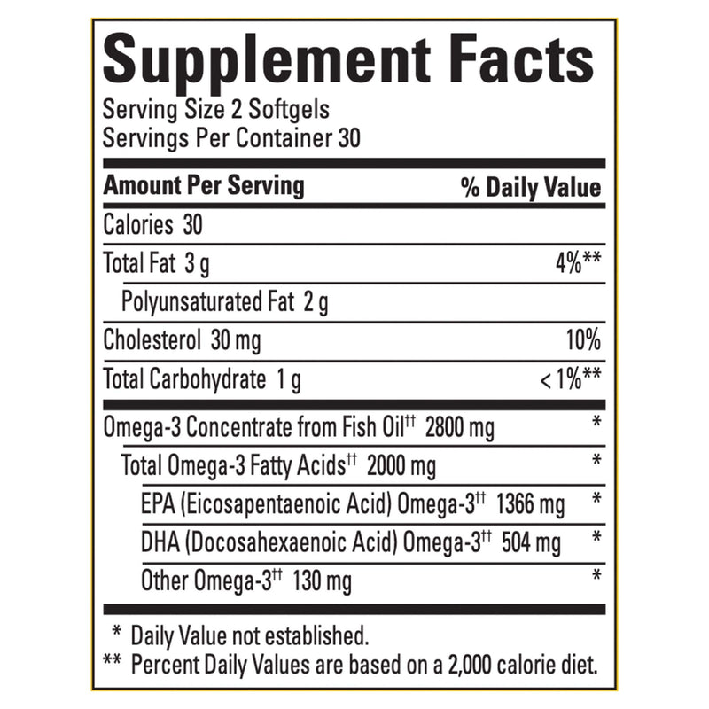 Nature Made Extra Strength Burp-Less Omega 3 Fish Oil 2800 mg, Helps Support a Healthy Heart, Brain, Eyes, and Mood, 60 Softgels - NewNest Australia