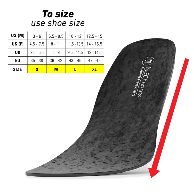 Neo G NeoThotics Pro-Expert Plantar Fasciitis & Achilles Tendonitis Support - Full Length Shoe Inserts for Plantar Fasciitis Heel Pain, Knee Pain Relief & Achilles Heel Support - S SMALL: 2.5 UK - 5.5 UK - NewNest Australia