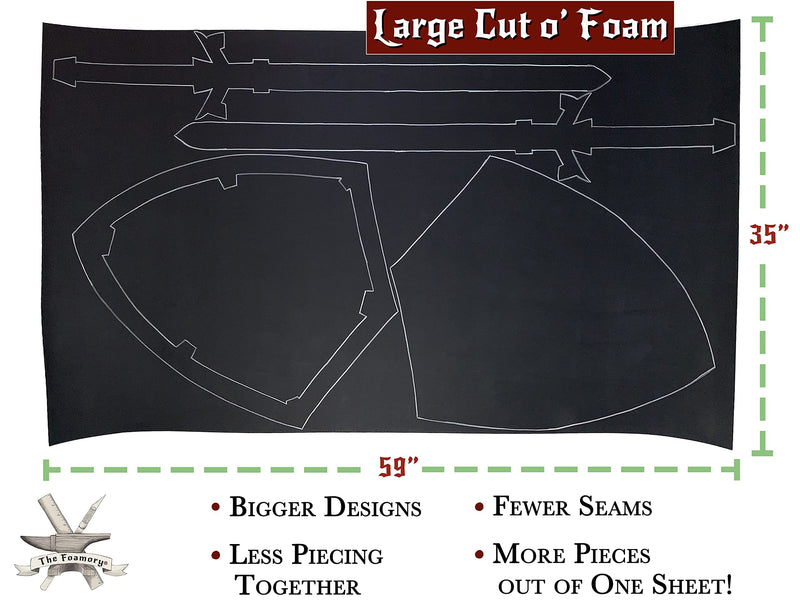 EVA Foam Cosplay - 1mm Thick (1mm to 10mm) - Black or White - Large 35" x 59" Sheet - Ultra High Density 85 kg/m3 - The Foamory 1mm - Thickness - NewNest Australia
