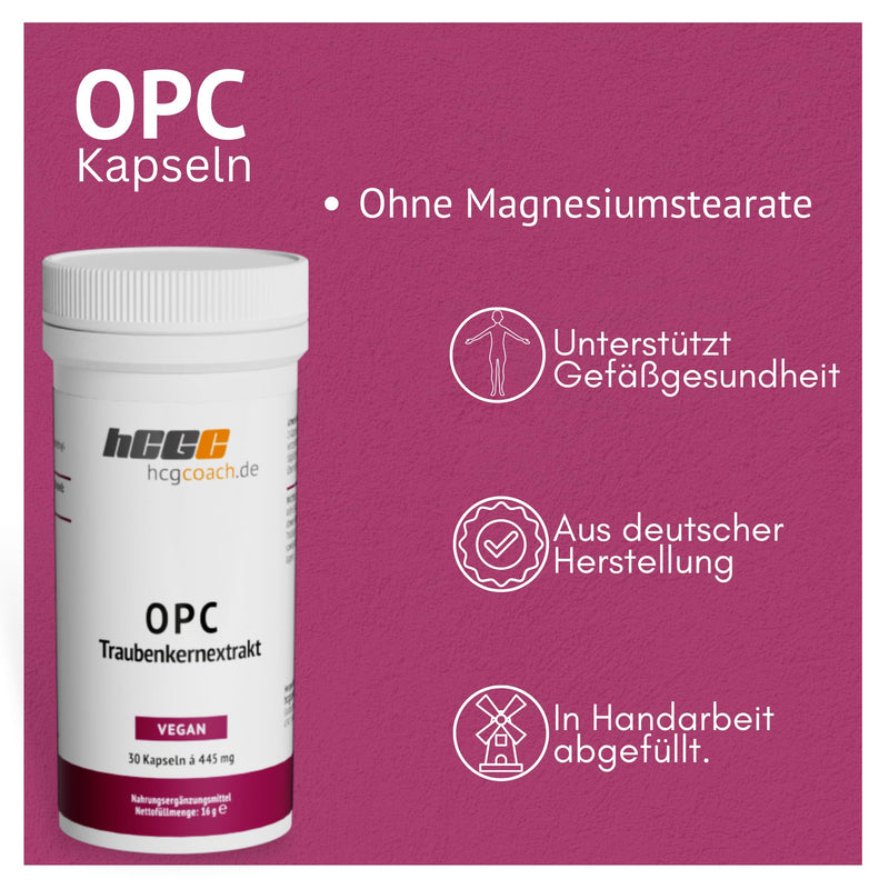hCGC® stabilization package for 21 days of metabolic treatment - complete set with vitamin complex, OPC grape seed, MSM & Omega-3 capsules - NewNest Australia