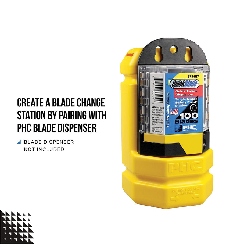 Pacific Handy Cutter Blade Bank, Used Razor Blade Disposal with Wall Mount, Safely Dispose of Used Blades, Keep Blades Out of Trash Bags, Off of Floors, and Away from Other Hazardous Locations, Yellow (BH00206) - NewNest Australia